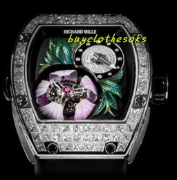 손목 시계 디자이너 럭셔리 시계 클래식 한정판 RM19-02 플로럴 투르 빌론 시계 사파이어 미러 스포츠 워치