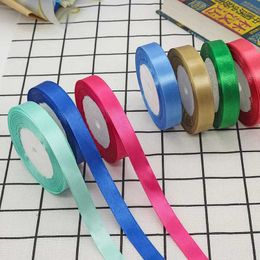 3Pcs Gift Wrap 6mm/10mm/15mm/20mm/25mm/40mm/50mm Solid Colour Satin Ribbons Handmade DIY Headwear Accessories Wedding Decor Wrap Gift 25 Yards