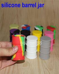 26ml Food Grade Silicone Oil Barrel Container Jars Dab Wax Vaporizer Oil Rubber Drum Shape Container Silicon Dry Herb Dabber Box2243445