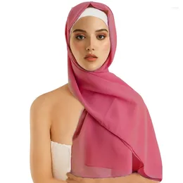 Ethnic Clothing Summer Women Long Scarf Bubble Pearl Chiffon Scarves Muslim Hijab Islamic Stoles Shawls Wrap Turban Headband Foulard