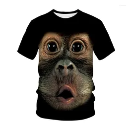 Men's T Shirts Funny Monkey Pattern Printed Summer O-Neck T-Shirts Casual Short Sleeve Oversized Pullover Fashion Streetwear Men Clothing