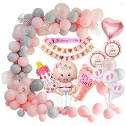 Party Decoration Baby Shower Decorations Girl Pink Balloons Set For Its A Banners