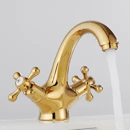 Bathroom Sink Faucets Brass Bronze Double Handle Control Antique Faucet Kitchen Basin And Cold Water Mixer Tap Robinet