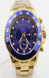 Luxury new Christmas gift automatic master 2 watch movement man stainless steel blue bezel golden case black dial mens wristwatch8514214