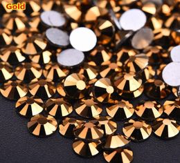 1500Pcs Mixed Sizes Gold Nail Rhinestone Crystals Strass Stones Glass Rhinestones For Nails Art 3D Decoration Accessories fppz6615208