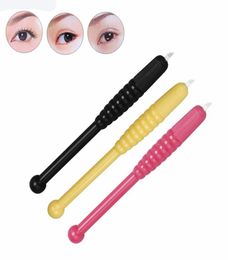 Professional microblading disposable pen with manual eyebrow tattoo curved blades 9 12 pin 18 pin for eyebrow6122094
