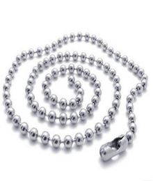 100pcs 24mm 50cm 60cm 70cm silver tone Ball Beads beaded Necklace Chain 5566712
