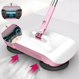 Carpet Floor Sweeper Cleaner Machine Hand Push Automatic Broom for Home Office Carpet Rugs Dust Scraps Paper Cleaning with Brush 240510