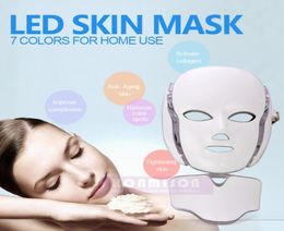 Portable home use facial lift led mask Skin rejuvenation LED mask 7 Colours LED light therapy facial mask8187466