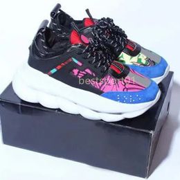 Top Casual Shoes Italy Reflective Height Chain Reaction Sneakers Triple Black White Multi-Color Suede Red Blue Yellow Fluo Tan Men Women w3