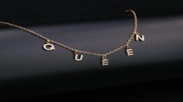 Spaced Initial Name Necklace Charm Strands custom diamond with chains for Women Crystal Initial Hanging letters choker jewelry Gif6273624