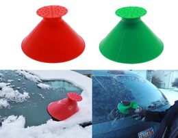 Whole Snow Shovel Remover Car Windowshield Ice Srapers Outdoor Winter Tool Magical Big Size Funnel Multifunctional Brush 4 Col3788410