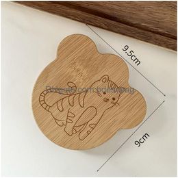 Openers Blank Diy Beech Wooden Round Shape Bottle Opener Coaster Fridge Magnet Decoration Beer Custom Logo Home Garden Kitchen Drop D Ot2Jb