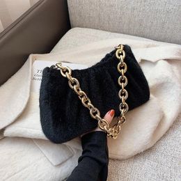 Bag Female Winter Soft Plush Fur Designer Handbag Ladies Chain Shoulder Messenger Crossbody Bags For Women Bolsa