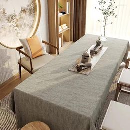 Table Cloth Chinese Zen Tea Mat Waterproof And Oilproof Solid Colour Cotton Linen Tablecloth