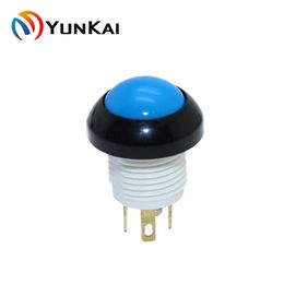 10PCS wholesale Blue Button Flush Dome Button Momentary Long Life IP67 Watertight Industrial Push Button Switch