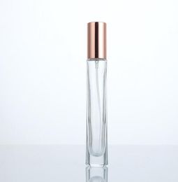 Clear glass perfume bottle 10ml travel portable spray bottle with lid small cosmetic empty bottle