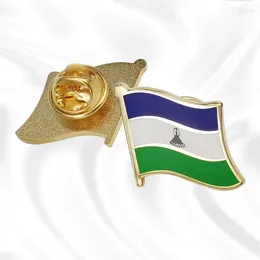 Brooches Soft Enamel Lesotho Flag Lapel Pins