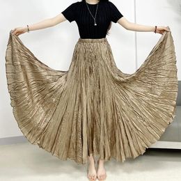 Skirts Miyake Style Random Pleated Hand Skirt For Women Square Dance Oversized Women's Loose Casual 2024