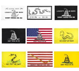 Gadsden Flag 9 Styles Direct factory whole 3x5Fts 90x150cm Don039t Tread On Me Tea Party Rattle Snake Banner U5114307