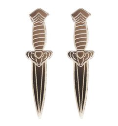 Gold Knife Stud Earrings for Women Mirror Acrylic Customizable Colours Fashion Jewelry2642730