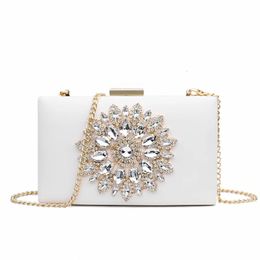 Single Side Sun Diamond Crystal Evening Bags Clutch Bag Styling Day Clutches Lady Wedding woman bag Rhinestones Purse 240509