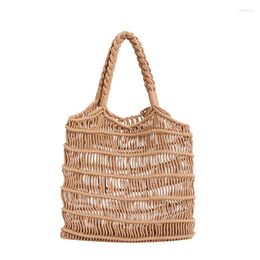 Evening Bags Fashion Straw Women Shoulder Bag Casual Woven Handbags Handmade Summer Beach Large Tote Shopper Shopping