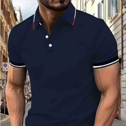 Mens Polo shirt Tshirt summer mens shortsleeved intercolored lapel 240418