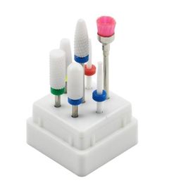 7 Pcs Ceramic Nail Drill Bits Set with Box Milling Cutter Manicure Machine Accessories Electric Nail Files Art Tools4483814