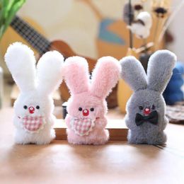 Keychains Cute Plush Big Eared Pendant Key Chain Little Toy Doll Women Car Keychain Bag Keyring Ornament