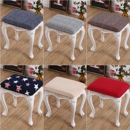 Chair Covers 1pc Square Stool Seat Make Up Slipcover For Dressing Table Bedroom Living Room Elastic Furniture Protector 2715