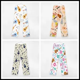 Women's Sleepwear Guitars Pattern Cute Pyjama Pants Mens Womens Lounge Super Soft Unisex Sleep Bottoms With Pockets Drawstring