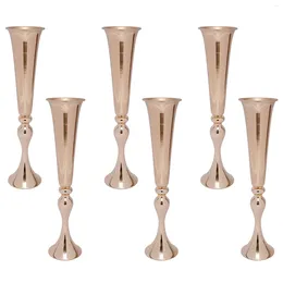 Vases 6 PCS Delmonta 22 2 Height Trumpet Wedding Centerpieces Metal Table Vas