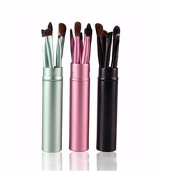 5pcs Makeup Brush Sets Lip Brush Eye Shadow Brow Brush Set Eye Makeup Brushes with Aluminum Can1610302