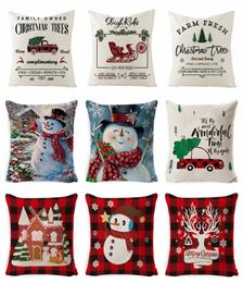 Christmas Pillow Covers Linen Throw Pillow Case Square Sofa Decorative Pillow Cushion Cover Xmas Pillowcase Home Decor 37 Designs 7220587