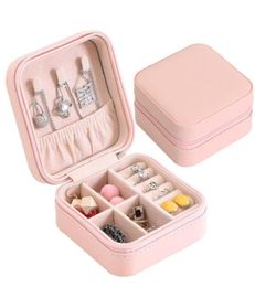 Jewelry Organizer Display Travel Makeup Case Boxes Portable Jewelry Box Zipper Leather Storage Joyeros Organizador De Joyas1624189