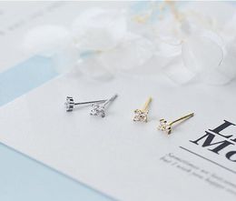 925 sterling silver cz stone paved tiny flower girl stud earring for silver gold mini stud earring wedding gift ps12569185463