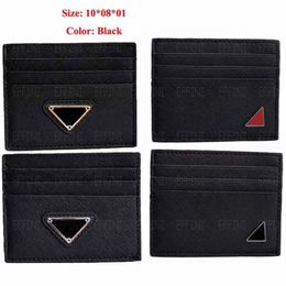 With Box Fashion Credit Card Holder Genuine Saffiano Leather Cardholder Wallet Business Money Clip Coin Purse for Men and Women 2022 2837