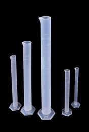 1 PCX 10ml1000ml Hexagon Bottom Transparent Measuring Plastic Graduated Cylinder Test Tube Laboratory Tool 10ml1000ml7071226