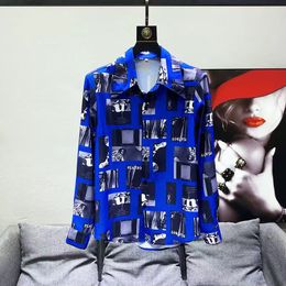 2024 Summer Mens Long Sleeved Shirt Designer Casablanca Numeric Pattern Letter Print Single Row Button Shirt Flip Collar Fashion Loose Ice Tun Mifferile M-3XL #121