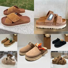New Designer black Sandals Outdoor Sand beach Rubber Slipper Fashion Casual Heavy-bottomed buckle Sandal leather sports sandals size 35-44