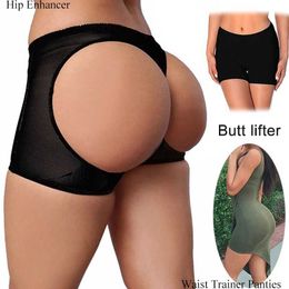 Waist Tummy Shaper Butt Lift Underwear Briefs Womens Body Sexy Push Up Shorts Buttock Open Hip Booty Q240509