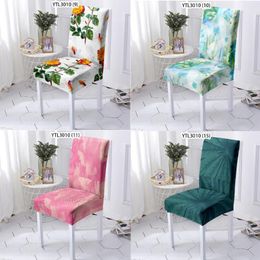 Chair Covers Painted Flowers Kitchen Elf Christmas Decoration Recliner Cover Spandex Dinning Table Desk 243i