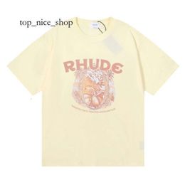 Rhude Shirt Ins Hot 23ss Men T Shirts Luxury Rhude Mens T Shirt Skateboard Mens Designer T-shirt Women Men Casual T-shirt Good Mens Tshirt US SIZE Rhude 4725