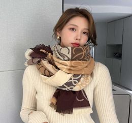 Scarves Scarf women039s simple and versatile decoration in winter South Korea039s double sided wide shawl dualuse cashmere 6441549