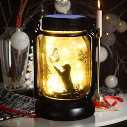 Lantern Decor, Garden Women Woman Mom Grandma Jar Light Friends Gifts for Dog Lover