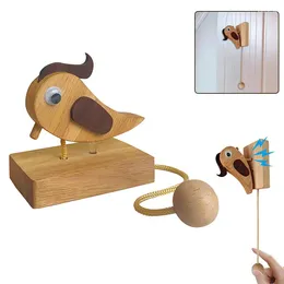 Decorative Figurines Wooden Beads Garland Vintage Doorbell Guided Knocking Habits For Kids Unique Decorations And Entrance