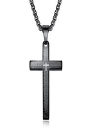 Retro Scripture titanium Women men's Fashion pendant necklace Hip Hop stainless steel gold black Jewelry1063216