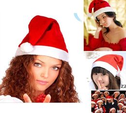 Factory 1500pcs Red Santa Claus Hat Ultra Soft Plush Christmas Cosplay Hats Christmas Decoration Adults Christmas Party Hat5645078