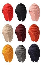 Beanies Fashion Warm Knit Hat With Ear Flap Winter For Men Women Skull Caps Outdoor Working Sports Cycling6140574